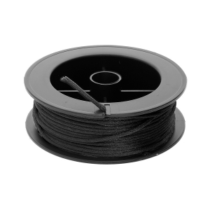 BOBINE CORDON SATIN POLYESTER  NOIR 10M  DIAM 1.5MM