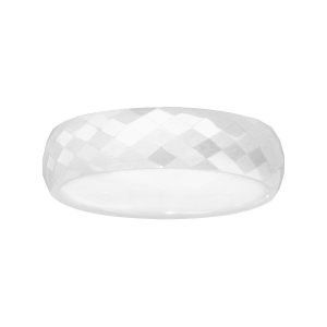 ALLIANCE 1/2 JONC 6MM CERAMIQUE BLANCHE FACETTEE