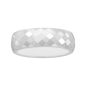 ALLIANCE 1/2 JONC 7MM CERAMIQUE BLANCHE FACETTEE