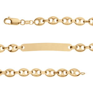 IDENTITE GRAIN DE CAFE 6MM VERMEIL 19CM