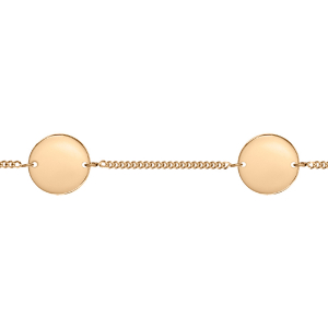 IDENTITE VERMEIL CHAINE GOURMETTE 2 PLAQUES RONDE 17,5+2,5CM