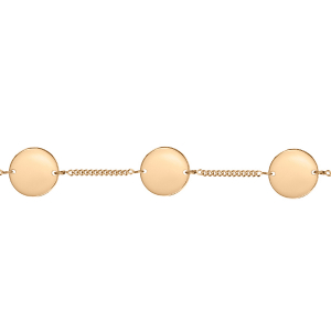 IDENTITE VERMEIL  CHAINE GOURMETTE 3 PLAQUES RONDE 17,5+2,5CM