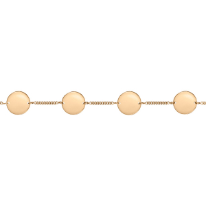 IDENTITE VERMEIL CHAINE GOURMETTE 4 PLAQUES RONDE 17,5+2,5CM