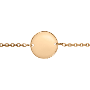 IDENTITE VERMEIL CHAINE FORCAT PLAQUE RONDE 17+3CM