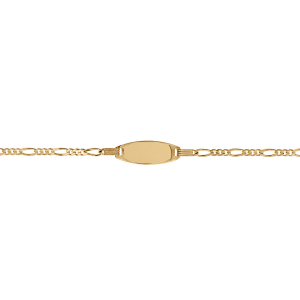 IDENTITE VERMEIL BEBE OVALE ALTERNEE 15CM REGLABLE ANN 13CM (gravure uniquement lazer ou diamant)