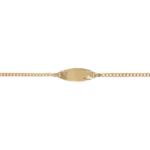 IDENTITE BB GOURMETTE2MM OVALE DIAMANTEE ETOILE  15/13CM VERMEIL