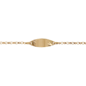 IDENTITE BB 1+1 OVALE 2MM DIAMANTEE ETOILE 15/13CM VERMEIL