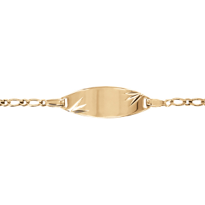 IDENTITE BB 1+1 OVALE 2MM DIAMANTEE ETOILE 15/13CM VERMEIL