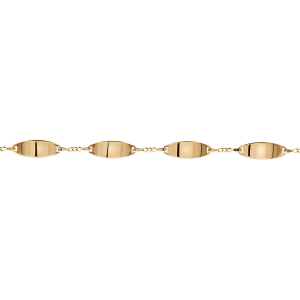IDENTITE FEMME VERMEIL GOURMETTE 2MM 4 PLAQUES OVALES 19CM REGLABLE 18