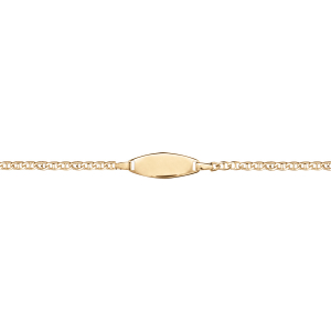 IDENTITE BEBE VERMEIL PLAQUE OVALE MAILLE MARINE FERMOIR AR 14CM REGLABLE 12,5CM