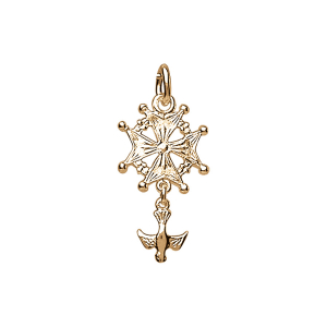 PENDENTIF CROIX HUGUENOTE VERMEIL