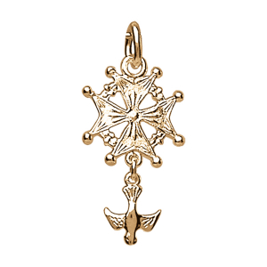 PENDENTIF CROIX HUGUENOTE MD HOMME VERMEIL