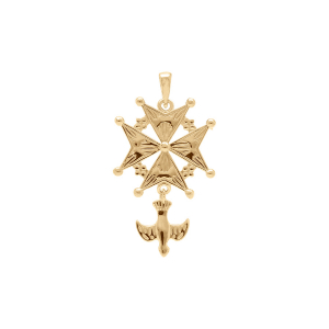 PENDENTIF CROIX HUGUENOTE MD HOMME VERMEIL