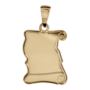 PENDENTIF PARCHEMIN  GRD MODELE VERMEIL