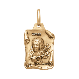 PENDENTIF GRAND PARCHEMIN VIERGE VIEIL VERMEIL MASSIF