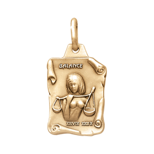 PENDENTIF GRAND PARCHEMIN BALANCE VIEIL VERMEIL MASSIF