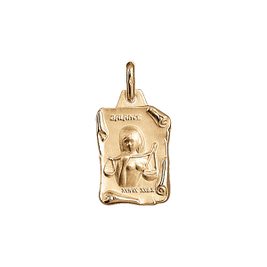 PENDENTIF GRAND PARCHEMIN BALANCE VERMEIL MASSIF BRILLANT ET SABLE
