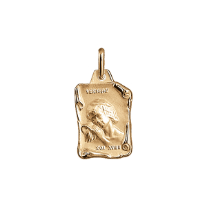 PENDENTIF GRAND PARCHEMIN VERSEAU VERMEIL MASSIF BRILLANT ET SABLE