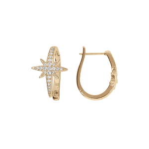 BOUCLES D'OREILLES VERMEIL ETOILE OXYDE BLANC SERTI