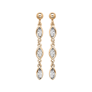 BOUCLES D'OREILLES TIGE VERMEIL 3 OXYDES BLANCS SERTIS