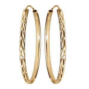 CRÉOLES VERMEIL RUBAN DIAMANTEES 40MM INTERIEUR