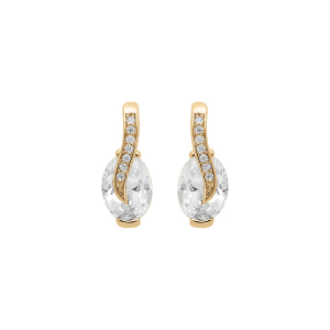 BOUCLES D'OREILLES TIGE VERMEIL OXYDES BLANCS SERTIS