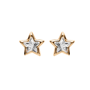 BOUCLES D'OREILLES TIGE VERMEIL ETOILE OXYDE BLANCS