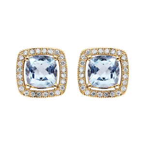 BOUCLES D'OREILLES TIGE VERMEIL MASSIF RECTANGULAIRE TOPAZE BLEUE VERITABLE CONTOUR OXYDES BLANCS SERTIS