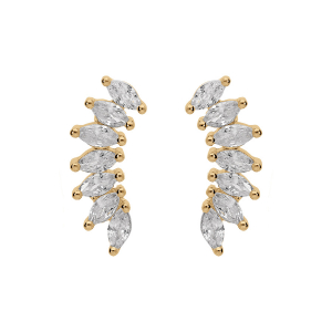 BOUCLES D'OREILLES VERMEIL NAVETTES OXYDES BLANCS