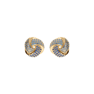 BOUCLES D'OREILLES TIGE VERMEIL 3 RUBANS DEGRADÉ OXYDES BLEU