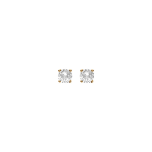 BOUCLES D'OREILLES TIGE SOLITAIRE VERMEIL OXYDE ROND 5MM 4 GRIFFES