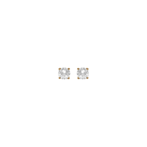 BOUCLES D'OREILLES TIGE SOLITAIRE VERMEIL 4MM OXYDE BLANC SERTI 4 GRIFFES