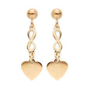 BOUCLES D'OREILLES TIGE VERMEIL COEUR ET INFINI