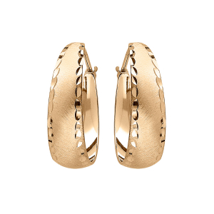 CRÉOLES VERMEIL SABLÉE BORDS DIAMANTÉS  PETIT MODELE 20MM