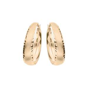 CRÉOLES VERMEIL SABLÉE BORDS DIAMANTÉS  MOYEN MODELE 25MM