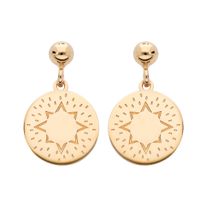 BOUCLES D'OREILLES TIGE VERMEIL AVEC PASTILLE SOLEIL