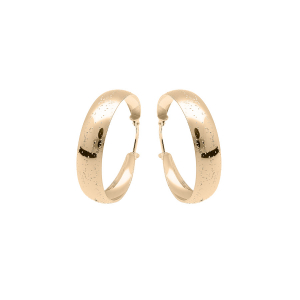 CRÉOLES VERMEIL DIAMANTÉ ASPECT PAILLETTE  MOYEN MODELE  25MM