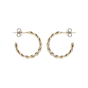 CRÉOLES VERMEIL 20MM AVEC TIGE  TRESSE