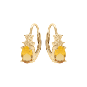 BOUCLES D'OREILLES VERMEIL OXYDE BLANC ET COULEUR MIEL