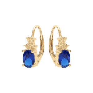 BOUCLES D'OREILLES VERMEIL OXYDE BLANC ET BLEU FONCÉ