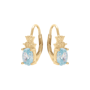 BOUCLES D'OREILLES VERMEIL OXYDE BLANC ET BLEU CIEL