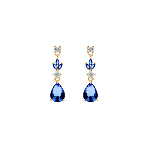 BOUCLES D'OREILLES TIGE VERMEIL OXYDES BLEU ET BLANC