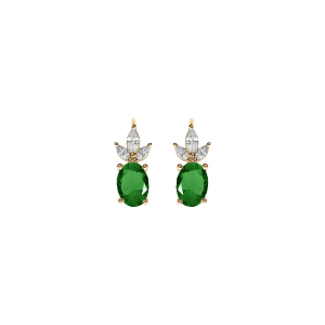 BOUCLES D'OREILLES DORMEUSE VERMEIL OXYDES BLANCS ET VERT