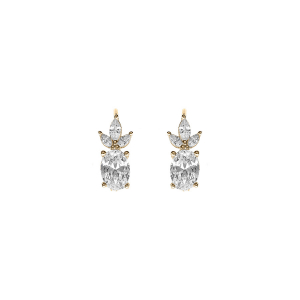 BOUCLES D'OREILLES DORMEUSE VERMEIL OXYDES BLANCS