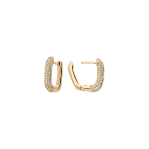 BOUCLES D'OREILLES VERMEIL DEMI CRÉOLES OXYDES BLANCS