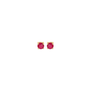 BOUCLES D'OREILLES TIGE VERMEIL CLOU RUBIS VERITABLE SERTI 16+3CM
