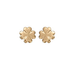 BOUCLES D'OREILLES TIGE VERMEIL TREFLE 4 FEUILLES
