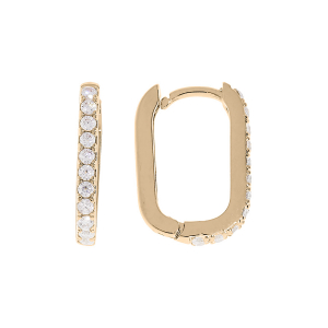 CRÉOLES VERMEIL RECTANGULAIRE ARTICULEE OXYDES BLANCS SERTIS