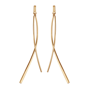 BOUCLES D'OREILLES TIGE VERMEIL 2 BAGUETTES LISSES