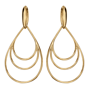 BOUCLES D'OREILLES TIGE VERMEIL STYLE CRÉOLES 3 GOUTTES
